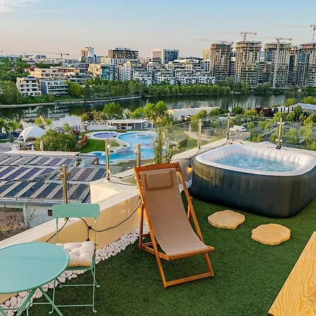 Downtown Floreasca Penthouse With Jacuzzi&sauna * בוקרשט