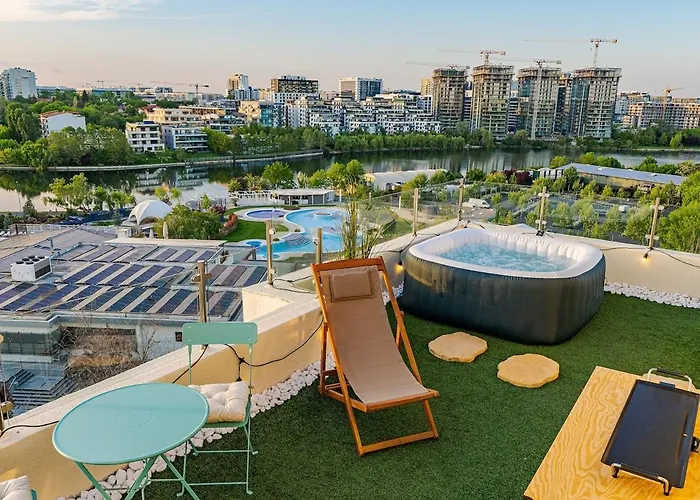 Downtown Floreasca Penthouse With Jacuzzi&sauna * Bucarest