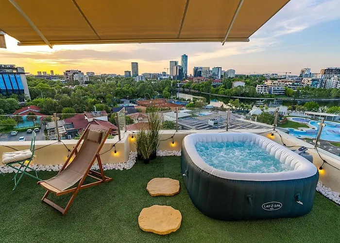 Downtown Floreasca Penthouse With Jacuzzi&sauna * Bucarest